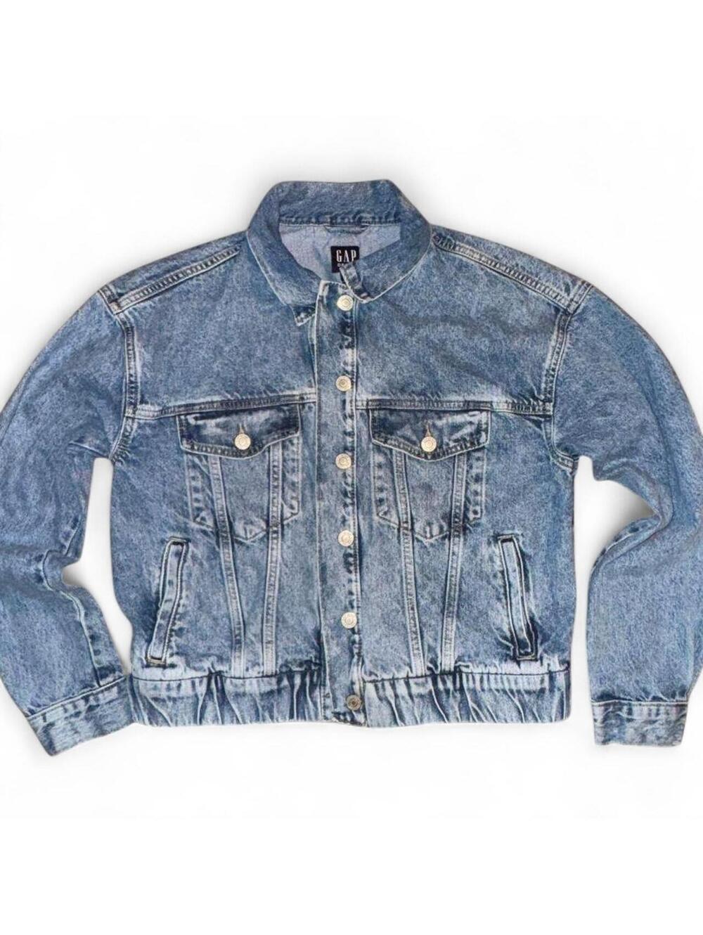 Gap Acid Wash Cropped Denim Jacket - Women's Medium